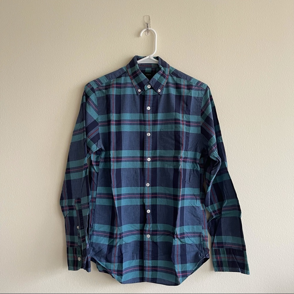 J Crew Blue Flannel Long Sleeve Workshirt